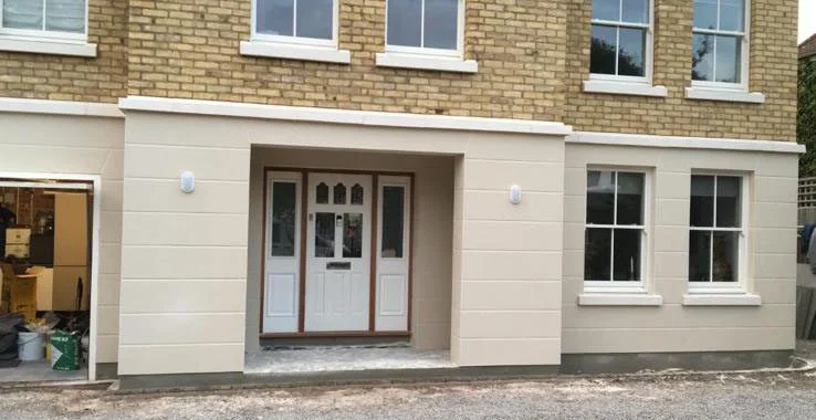Rendering In Esher — front entrance rendering project in Esher Surrey