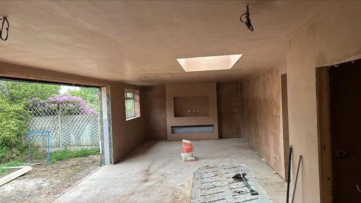 Plastering In Leatherhead — open plan ceiling plastering completed in a Leatherhead home